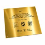 Acid Etched Brass Award Plaque Black Filled