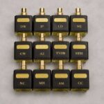 Aramis Perfume Leather Sleeves Personalized Gold Initials