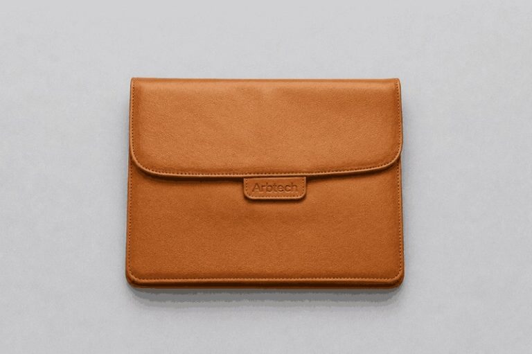 Arbtech Brand Logo Leather Embossing Custom Laptop Sleeve