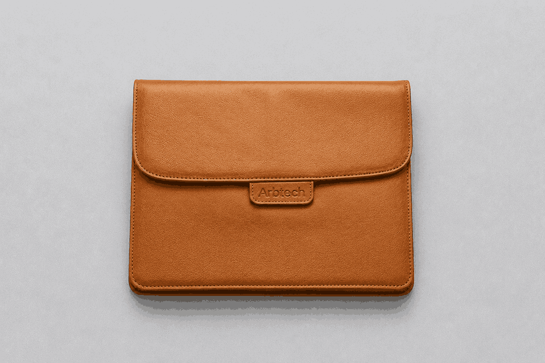 Arbtech Brand Logo Leather Embossing Custom Laptop Sleeve