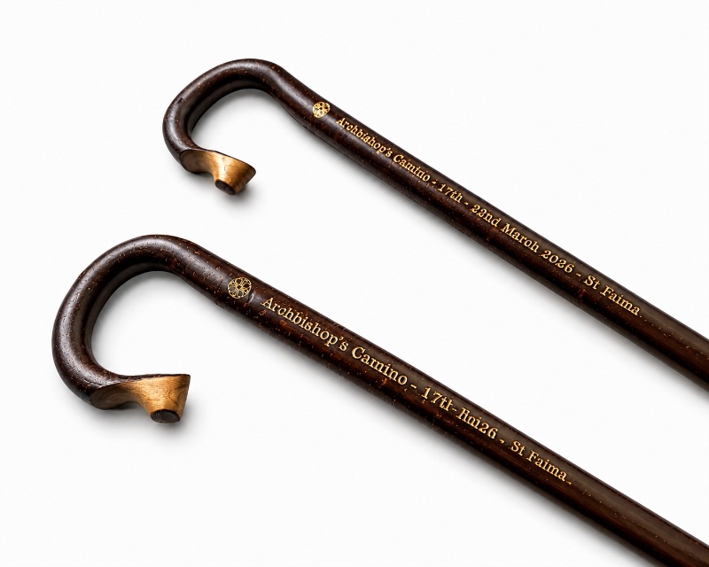 Archbishops Camino Engraved Gold Shepherds Sticks