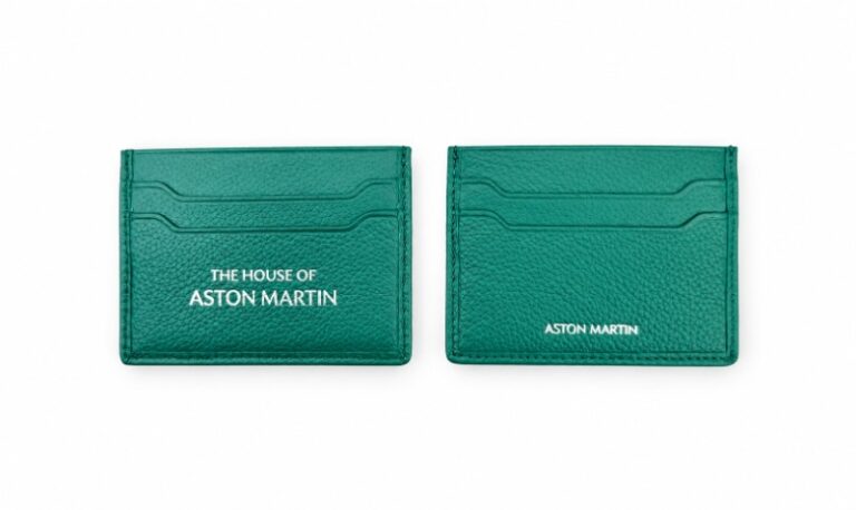 Aston Martin Silver Embossed Leather Card Holder