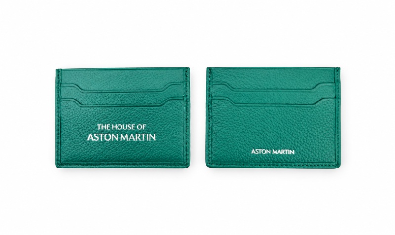 Aston Martin Silver Embossed Leather Card Holder