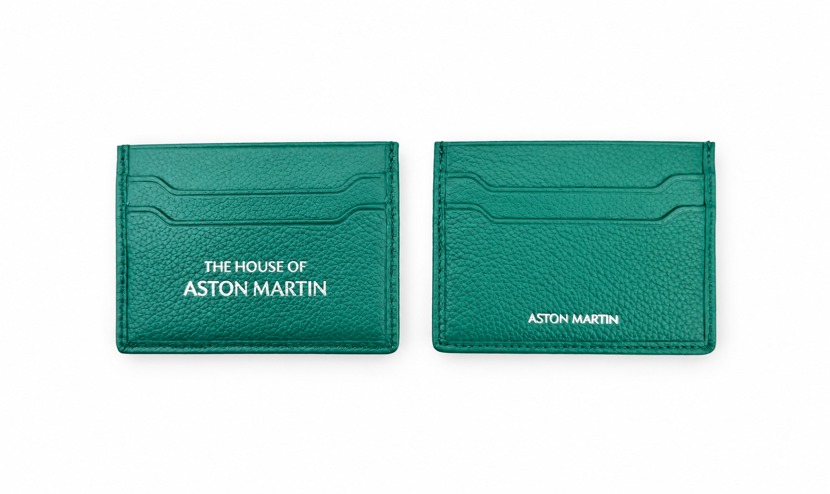 Aston Martin Silver Embossed Leather Card Holder