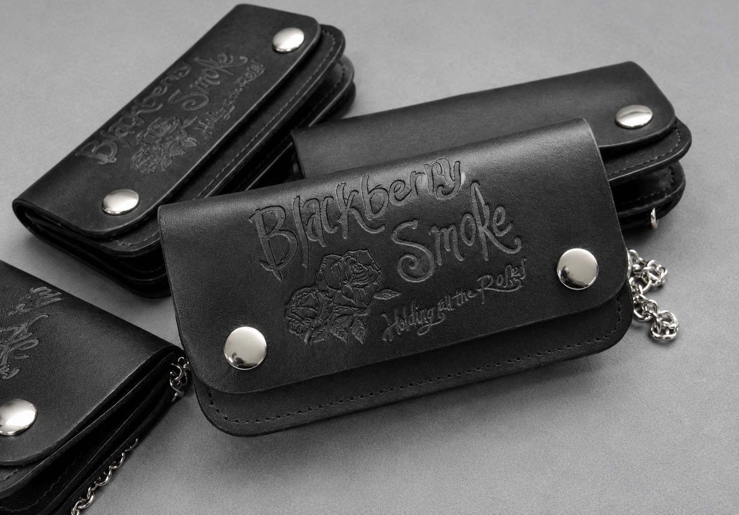 Blackberry Smoke Laser Engraved Leather Chain Wallets