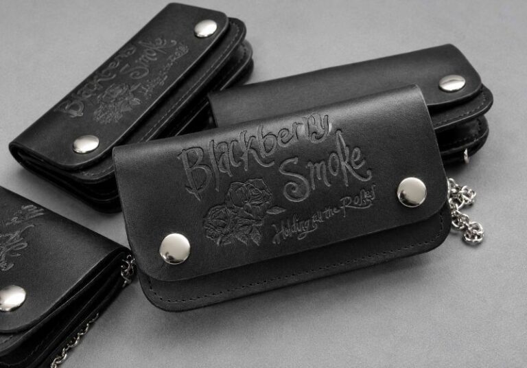 Blackberry Smoke Laser Engraved Leather Chain Wallets