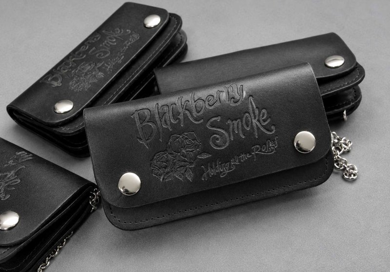 Blackberry Smoke Laser Engraved Leather Chain Wallets