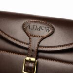 Blind Debossed Initials Leather Cartridge Bag