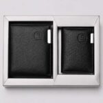 Blind Debossed Logo Leather Bifold Wallet Packaging