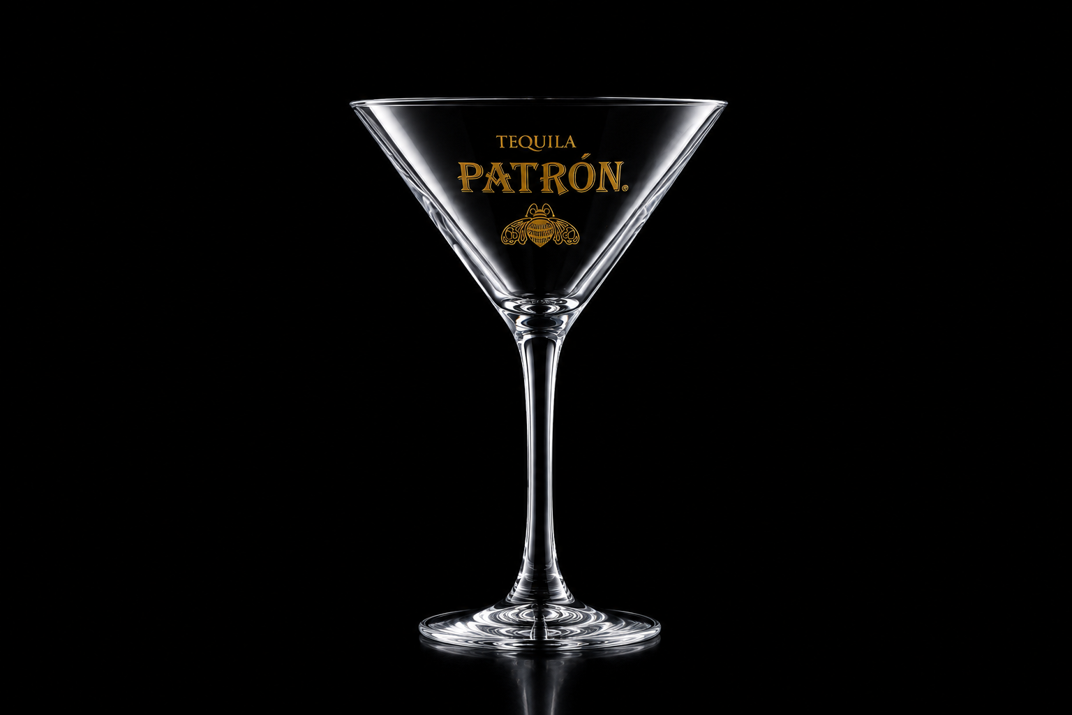 Colour Printed Patron Martini Cocktail Glass