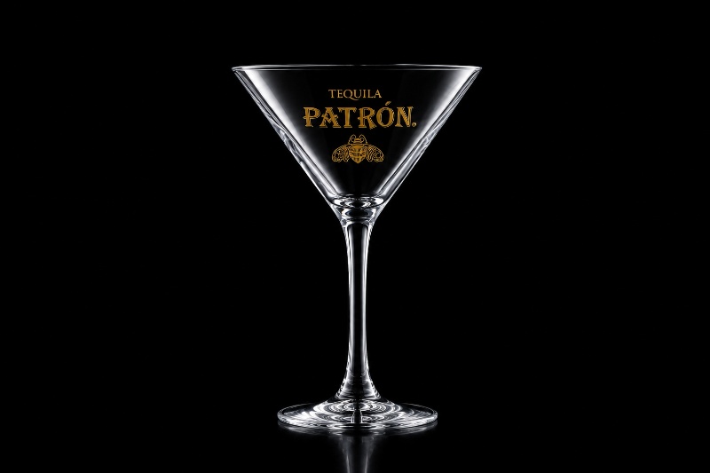Colour Printed Patron Martini Cocktail Glass