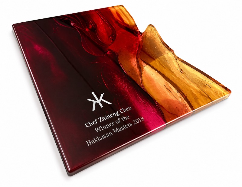 Custom Art Glass Award Hakkasan Masters Chef Recognition Trophy