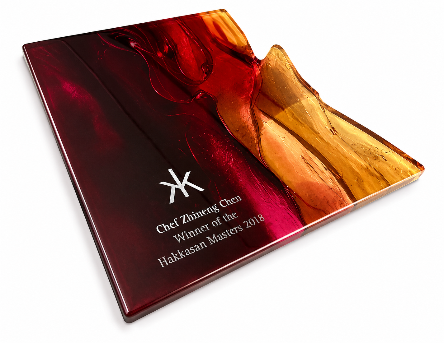 Custom Art Glass Award Hakkasan Masters Chef Recognition Trophy