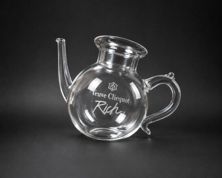 Custom Engraved Tiffany Glass Teapot