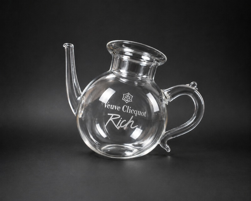 Custom Engraved Tiffany Glass Teapot