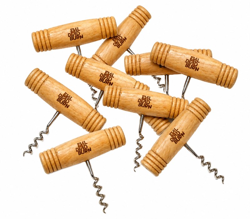 Custom Film Crew Gifts Branded Wooden Corkscrew