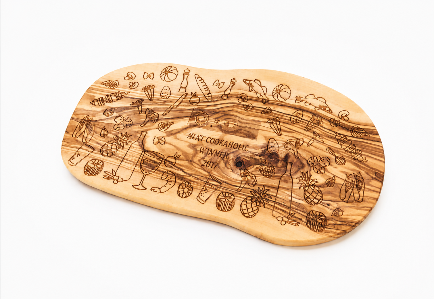 Custom Laser Engraved Olive Wood Chopping Board
