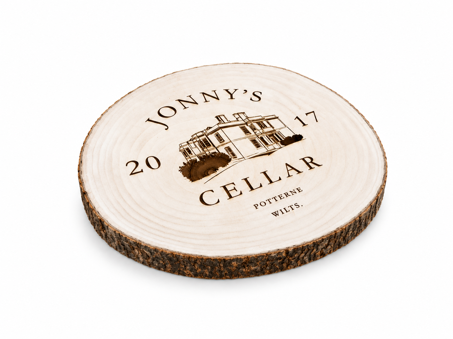 Custom Laser Engraved Wood Slice Sign