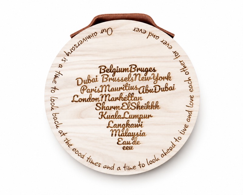 Custom Laser Engraved Wooden Anniversary Plaque