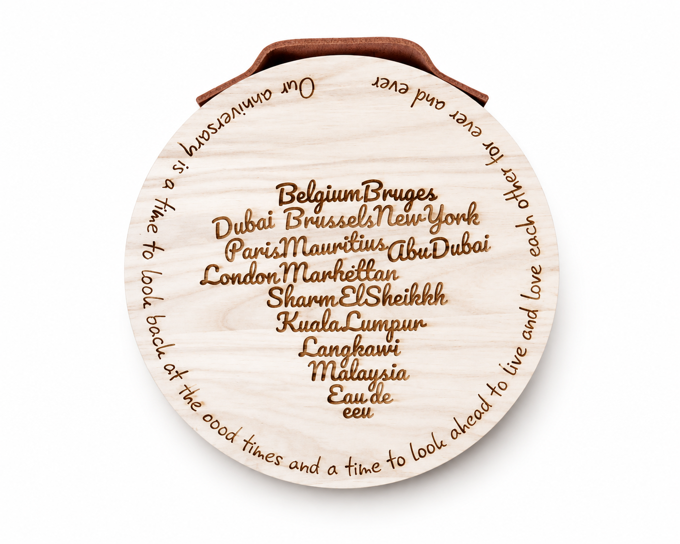 Custom Laser Engraved Wooden Anniversary Plaque
