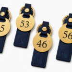 Custom Leather Fob Metal Engraving Brass Hotel Keyring