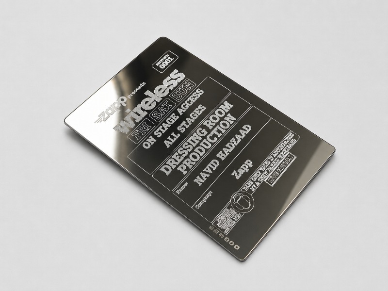 Diamond Scratch Engraved Metal Event Pass Vip Backstage