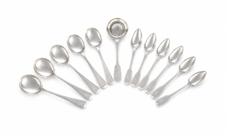 Diamond Scratch Engraved Silver Cocktail Spoon Set Personalised Barware