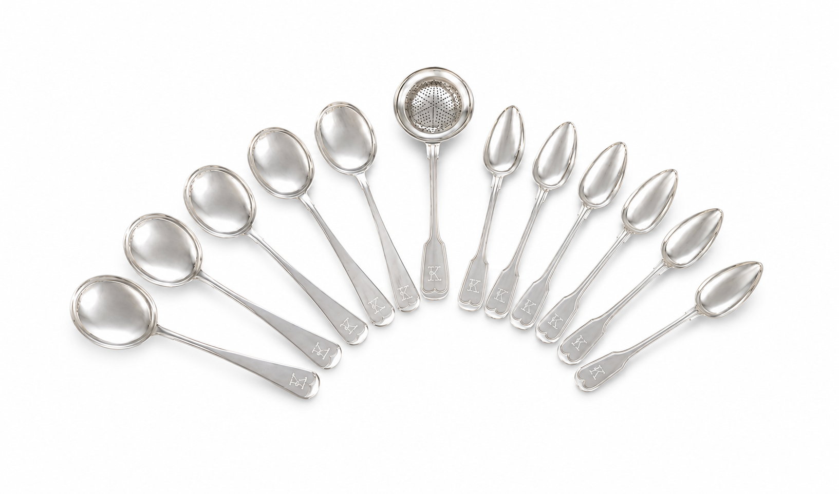 Diamond Scratch Engraved Silver Cocktail Spoon Set Personalised Barware