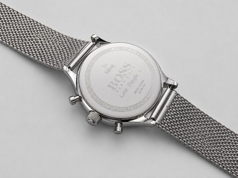 Diamond Scratch Engraved Watch Case Back Personalisation