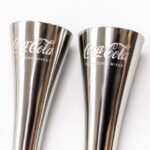 Engraved Coca Cola Signature Mixers Stainless Steel Cocktail Glasses