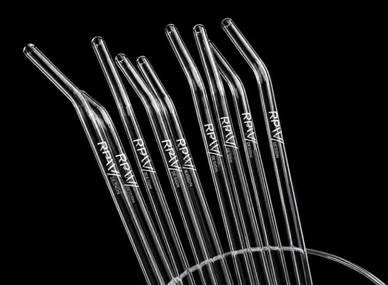 Engraved Glass Drinking Straws Reusable Personalised Eco Friendly Barware