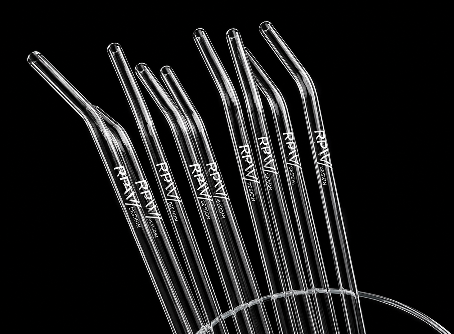 Engraved Glass Drinking Straws Reusable Personalised Eco Friendly Barware