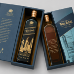 Engraved Gold Filled Johnnie Walker Blue Label Whisky Gift Box Limited Edition Copy