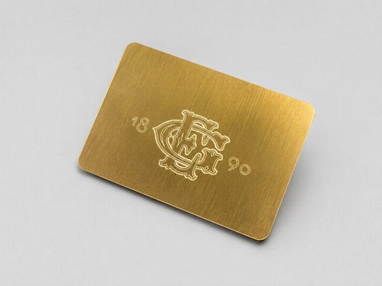 Fibre Laser Engraved Brass Membership Card Custom Metal Card