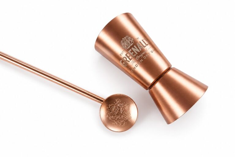 Fibre Laser Engraved Copper Jigger Bar Spoon Set