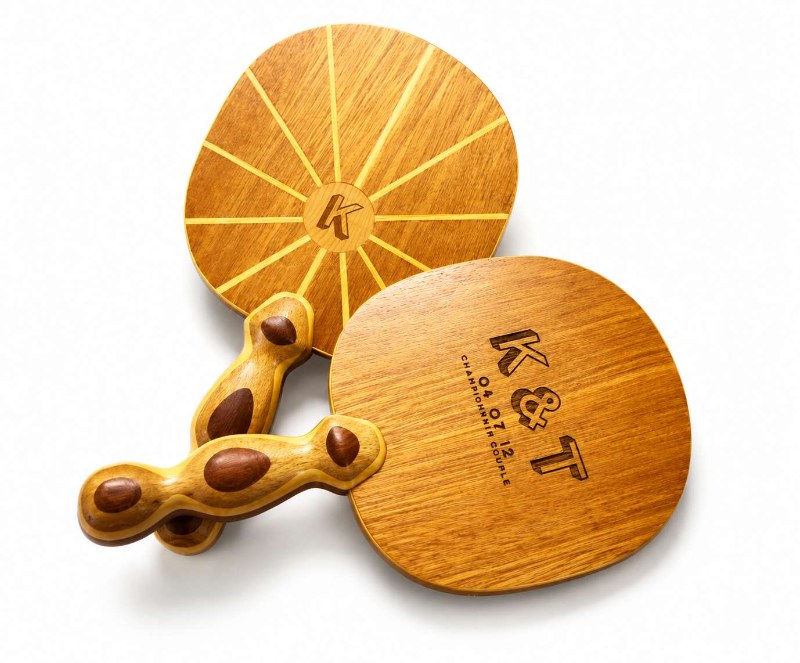 Frescobol Carioca Laser Engraved Wooden Beach Bats