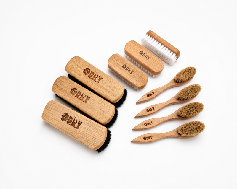 Godry Laser Engraved Shoe Brush Set