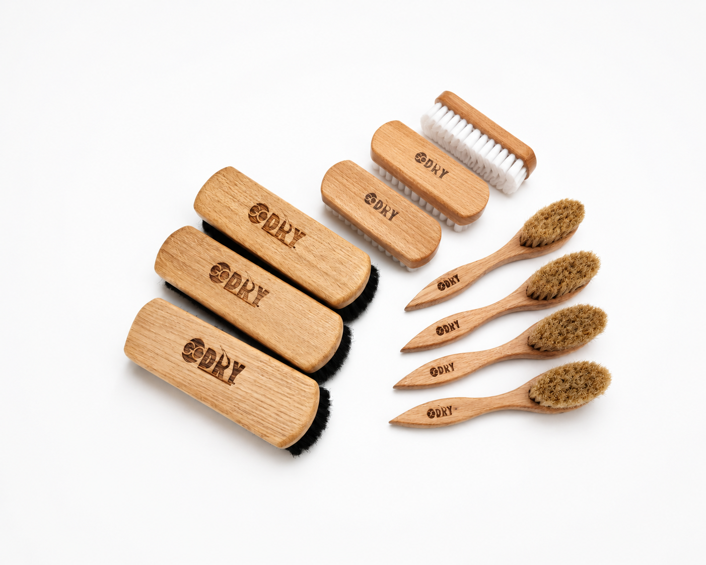 Godry Laser Engraved Shoe Brush Set