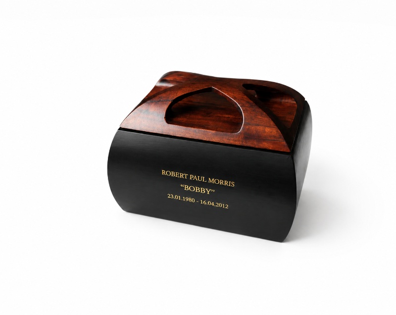 Gold Filled Engraved Wooden Urn