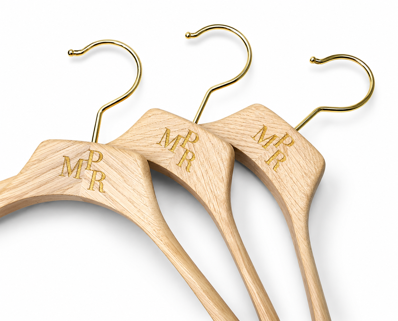 Gold Filled Laser Engraved Wooden Hangers