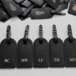 Groomsmen Gift Leather Travel Tags Gold Foil
