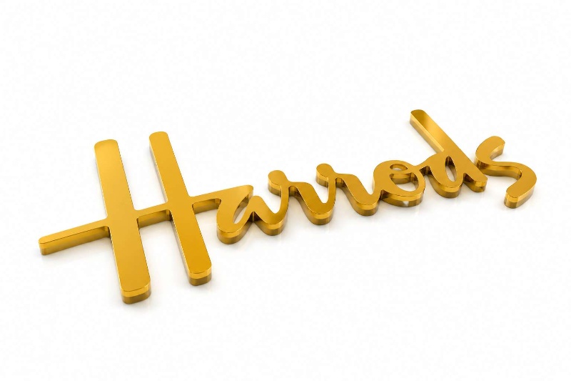 Harrods Logo Laser Cut Gold Mirror Acrylic Sign