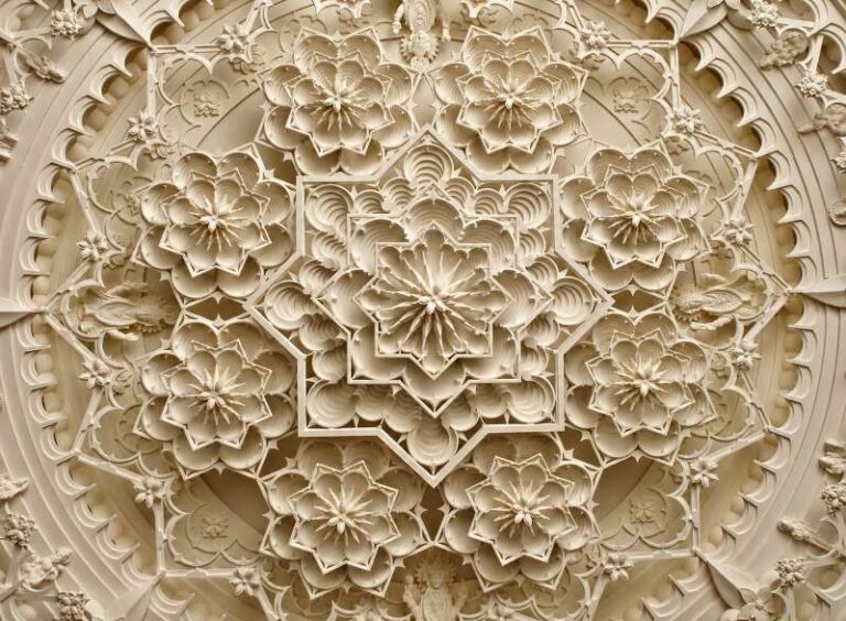 Indian Temple Carving Laser Cutting Ceiling Ornament 1