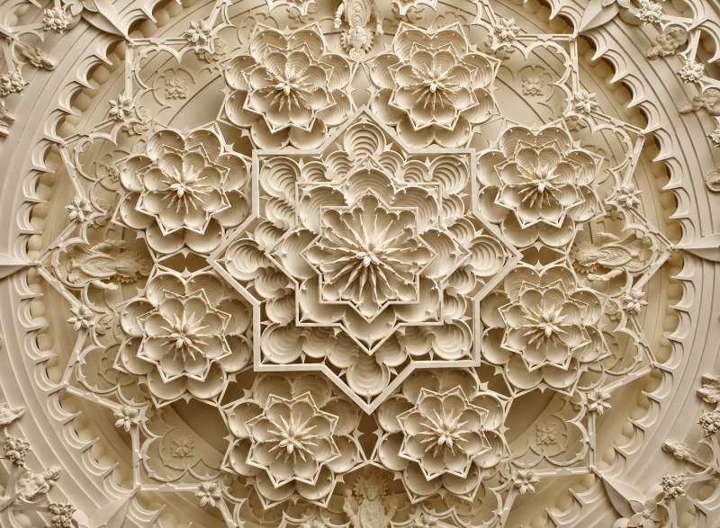 Indian Temple Carving Laser Cutting Ceiling Ornament 1