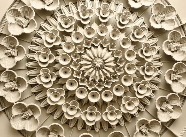 Indian Temple Carving Laser Cutting Ceiling Ornament