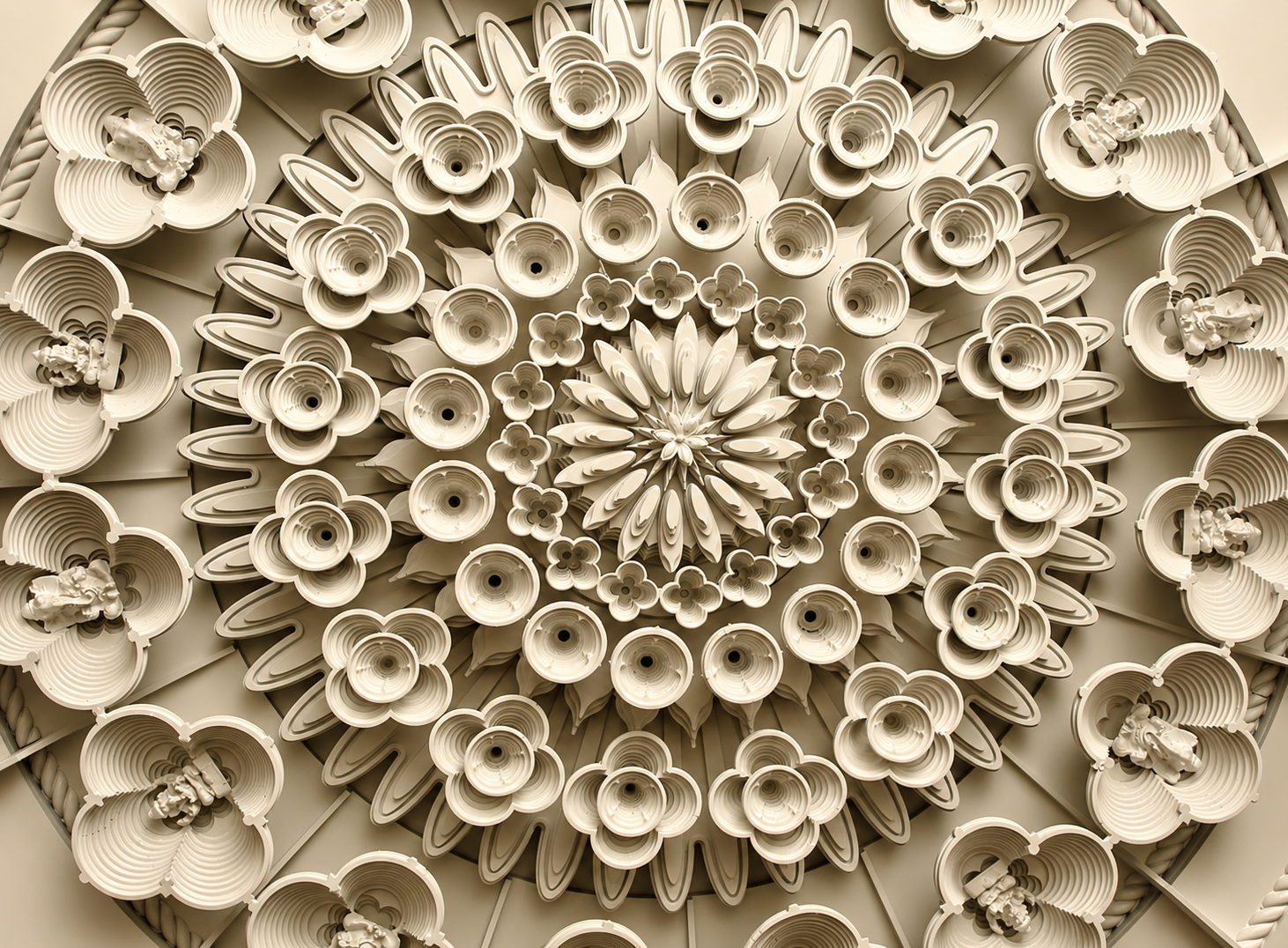 Indian Temple Carving Laser Cutting Ceiling Ornament