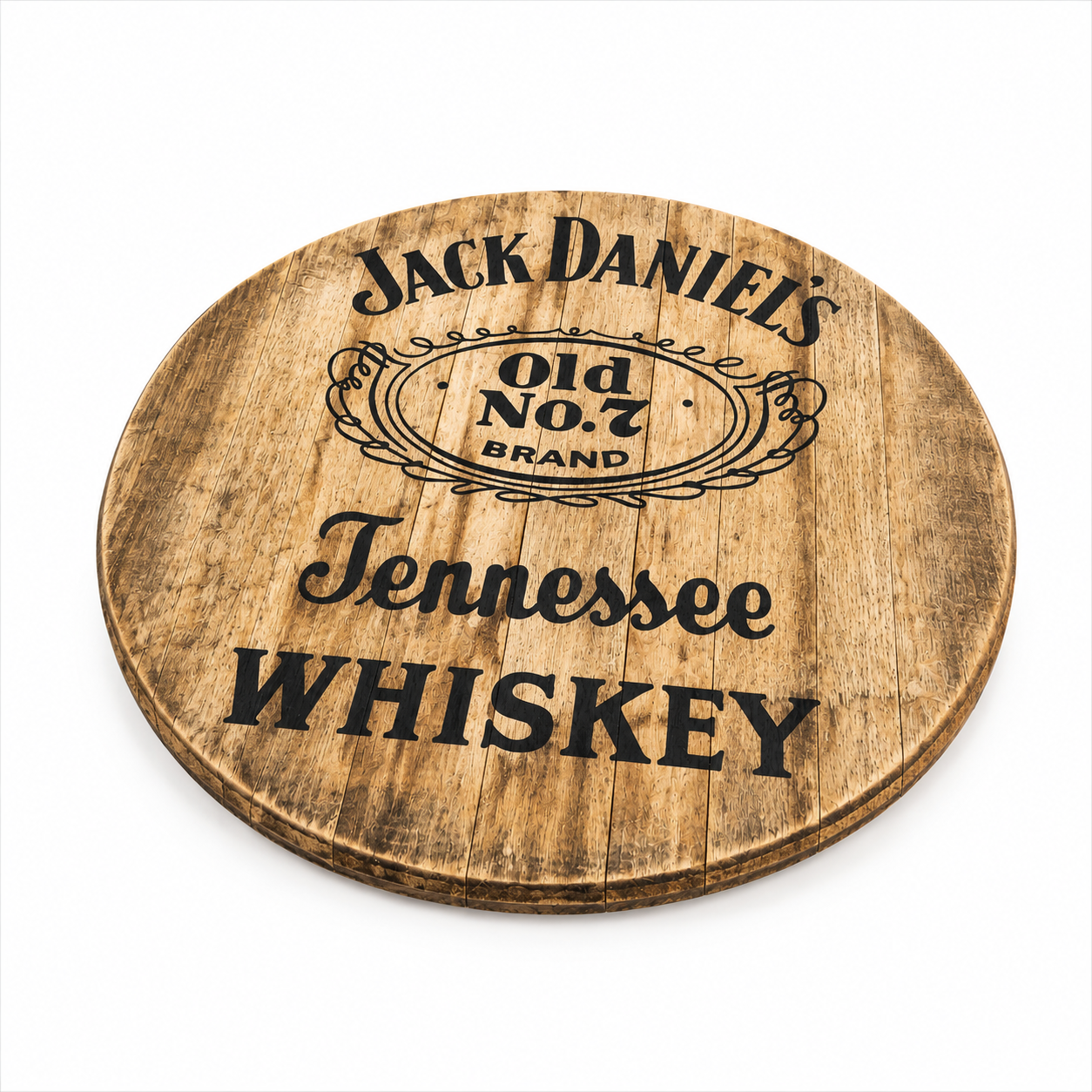 Jack Daniels Engraved Whiskey Barrel Head Sign