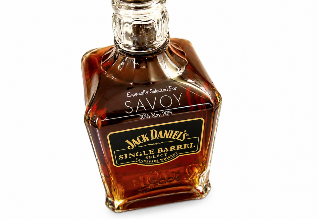 Jack Daniels Single Barrel Whiskey Bottle Sandblasted Personalised Savoy Corporate Gift
