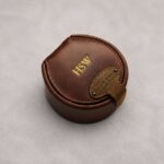 Jacob Jones Personalized Leather Watch Case Gold Initials