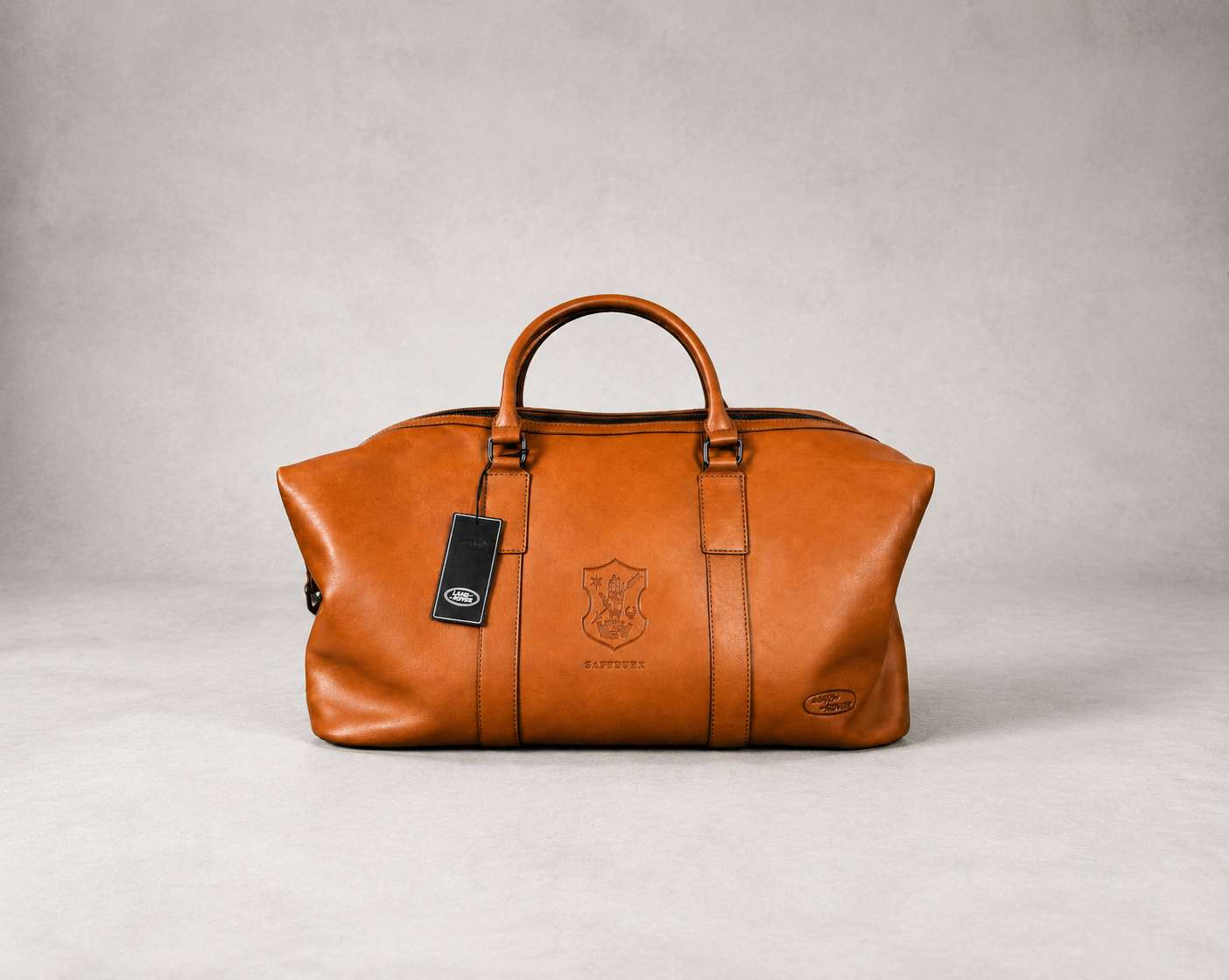 Krintech Custom Heat Embossed Saltburn Film Crew Land Rover Tan Leather Weekend Bag